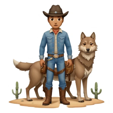 wolf and cowboys sticker