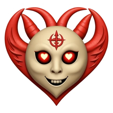 beige heart satanic sticker