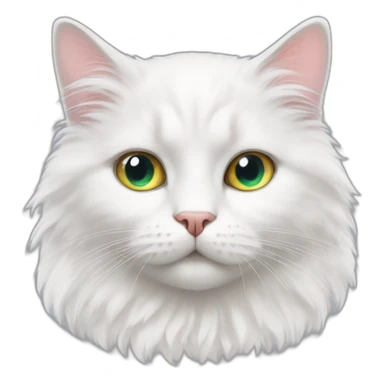 white fluffy cat with heterochromia sticker