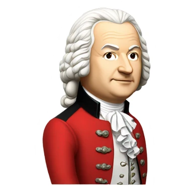johann sebastian bach standing with red jacket sticker