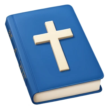 Blue Bible smooth with white cross sticker