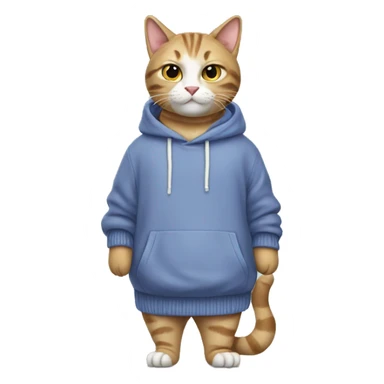 Cat wearing big pullover sticker