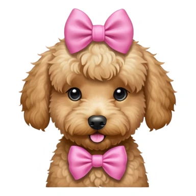 Mini goldendoodle with pink bow sticker