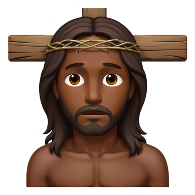 Dark skin christ Jesus on cross sticker