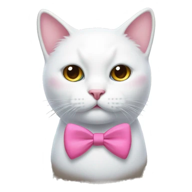 Make a white cat face only and add a pink bow tie to the top side of the cat sticker
