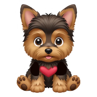 Baby Yorkshire Terrier with Foot fixation sticker
