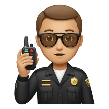 school security, sun glasses, holding walkie-talkie sticker