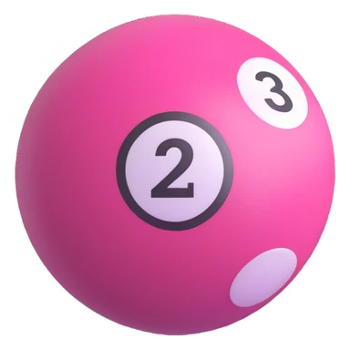 pink billiard ball with the number 23 sticker