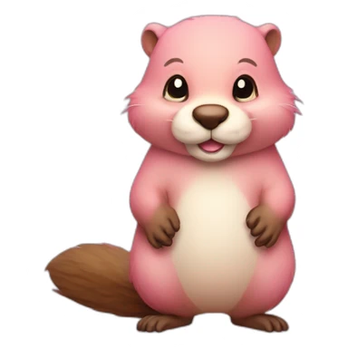 light-pink-fur-cute-beaver-with-big-tail sticker