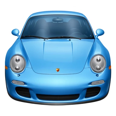 2004 blue porsche carrera with eyes on windshield sticker