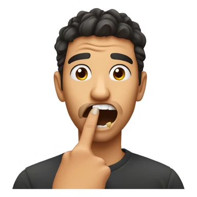 Biting nails nervously sticker