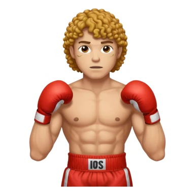 Boxer , with a curly mullet haircut sticker