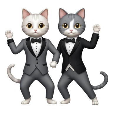 Cats couple tango dancing  sticker