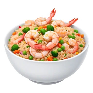 Pink Spicy shrimp fried rice in a bowl sticker