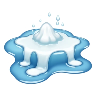 a small puddle of white liquid sticker