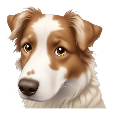 blonde haired brown eyed girl with a red merle australian shepherd mini with blue eyes  sticker