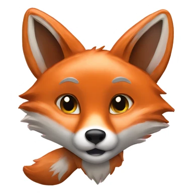 a fox with a sign that has the word hello on it sticker