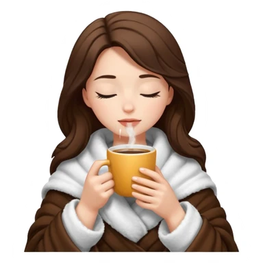 girl inside a blanket sipping coffee eyes closed sticker