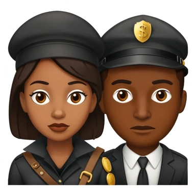 Black girl and white man bank robbers sticker