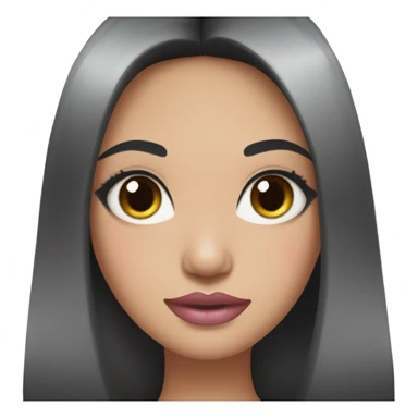 Thick medium black hair with thick eyelashes and black eyes and pale pink lip and pink cheek Filipino lady sticker