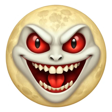 moon with vampire fangs sticker