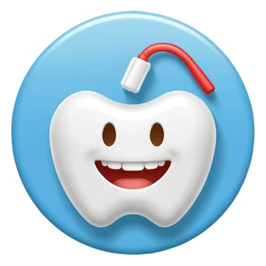 White Round plain pack of white dental floss sticker