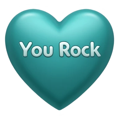 Teal heart with You Rock! wording sticker