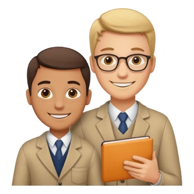 male teacher helping student sticker