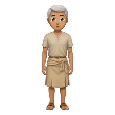 beige ancient man skirt cloth sticker