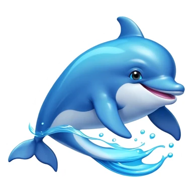Cinematic Adorably Playful Dolphin Portrait Emoji, Bouncing joyfully through sparkling turquoise waves with a sleek, streamlined body of glossy blue skin, a wide, infectious smile, and bright, twinkling eyes that radiate pure delight, Simplified yet charmingly exuberant features, highly detailed, glowing with a radiant, bubbly aquatic glow, high shine, energetic and heartwarming, stylized with an air of whimsical ocean fun, soft glowing outline, capturing the essence of a super cute dolphin that seems ready to leap out of the screen spreading joy! sticker