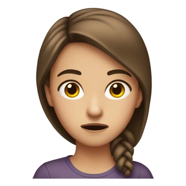Annoyed girl with brown hair sticker
