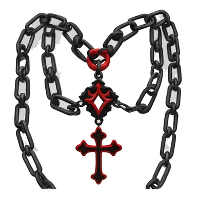 Red and black Gothic chain￼ sticker