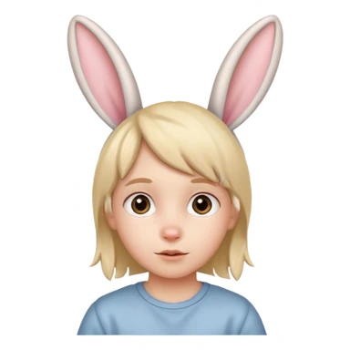 kid with bunny ears sticker