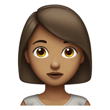 Sad girl brown hair model  sticker