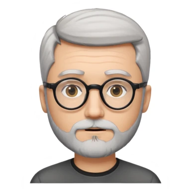 homme blanc cheveux gris court lunettes rondes noir et petite barbe  sticker