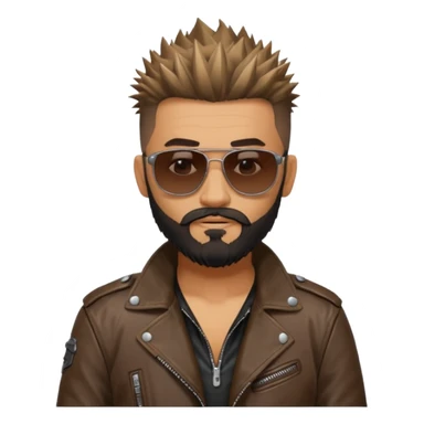 biker gang with sunglass and rugged guy bearded spicks hairin tatoots sticker