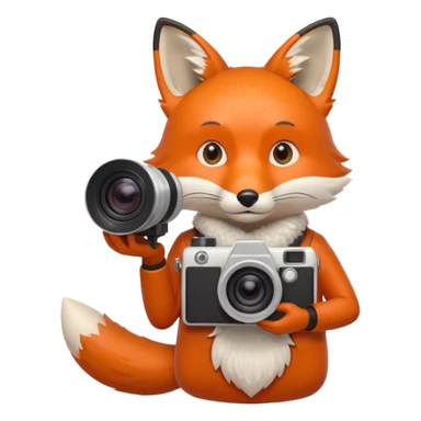 red fox white camera sticker