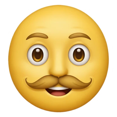 Mustache on a normal  yellow smiley with no dimple and more masculine expression  sticker