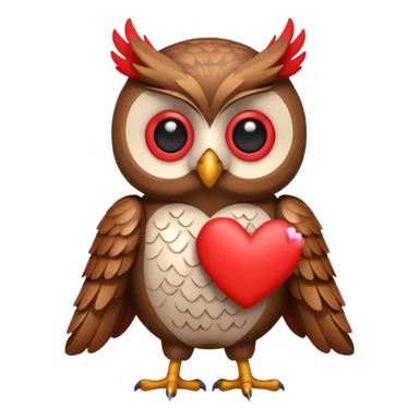 Owl holding hearts sticker