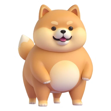 shiba inu standing, fat sticker