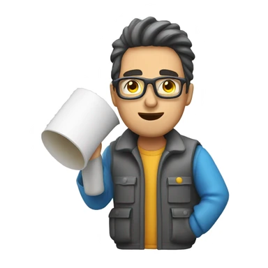 un chico cargando una lamina de pvc  sticker