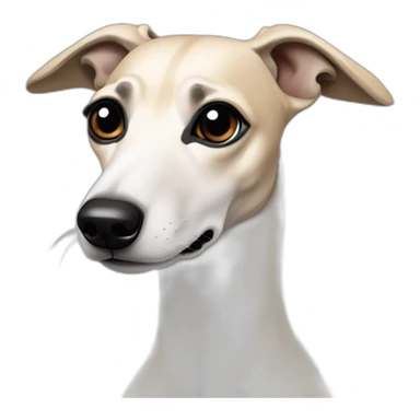 a beige whippet with a dark snout and black angel wing like eyes sticker