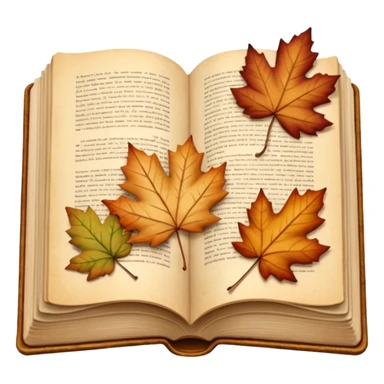 beige autumn open book with leaves on it sticker