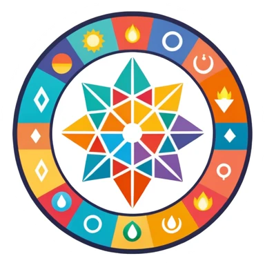 Light & Code Roundtable Bahai no people, just symbols sticker