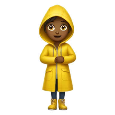 Girl in a yellow rain coat  sticker