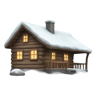 a snowy winter cabin sticker