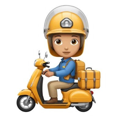 Scooter courier with insulated case,Delivery Crew sticker