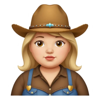 Fat girl with a cowboy hat sticker
