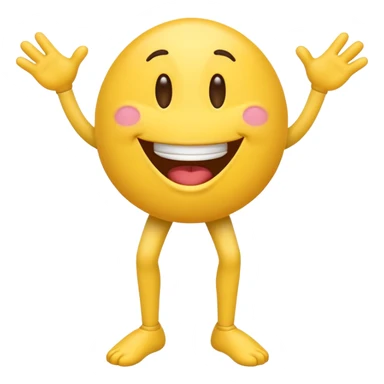 laughing emoji with legs and arms being goofy sticker