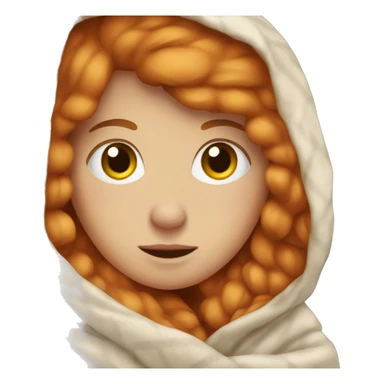 Cozy ginger girl in blanket sticker